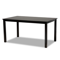 Baxton Studio Eveline Modern and Contemporary Espresso Brown Finished Rectangular Wood Dining Table